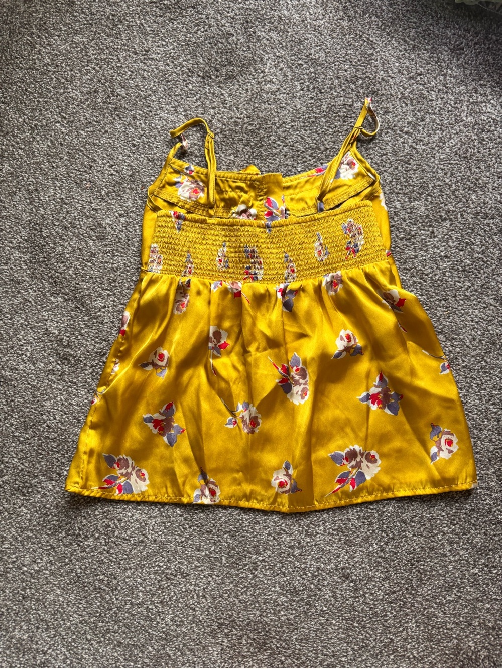 American Eagle Outfitters Yellow Floral Spaghetti-Strap Tank - Picture 2 of 4
